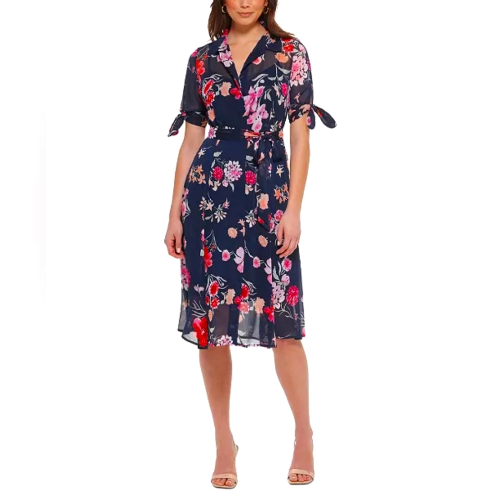 CALVIN KLEIN Women's Floral-Print Midi Shirtdress, size 12